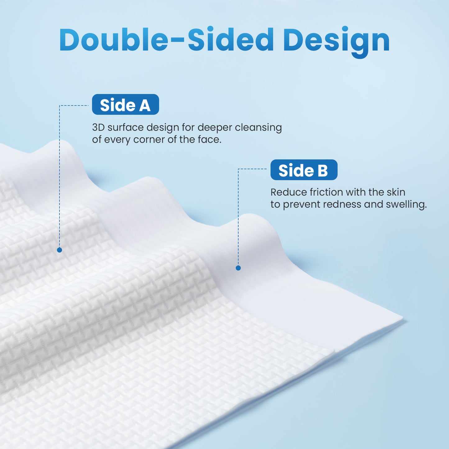 Borje Face Towels XL, Disposable Face Towel 10" x 12", 50 Count, 100% USDA Biobased Facial Towelettes, Ultra Soft & Thick Makeup Remover Wipes for Women Cleansing