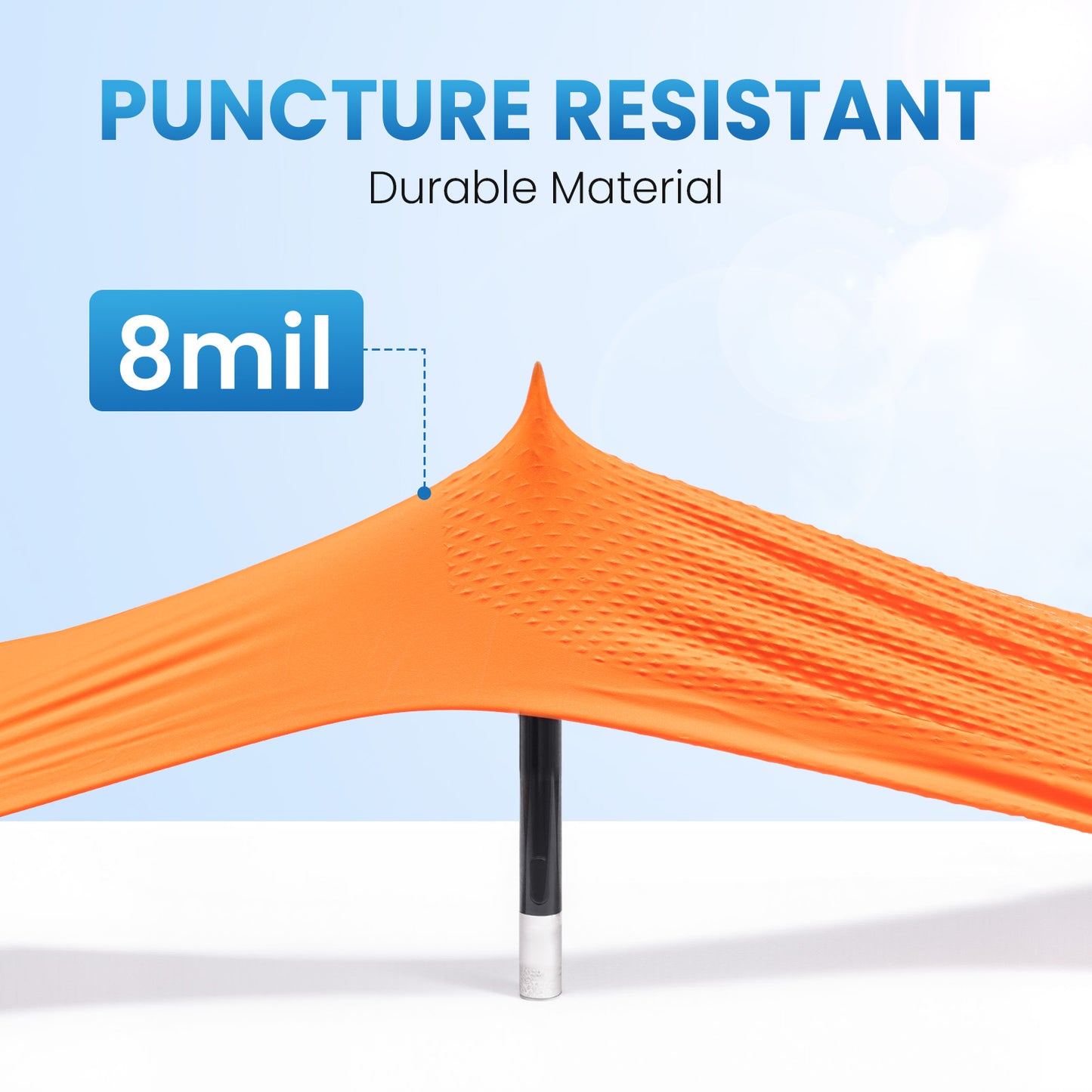 Borje® - 100 Pcs Nitrile Disposable Gloves, 8 Mil, Orange, Latex Free, Powder-Free, Diamond Texture, Mechanic