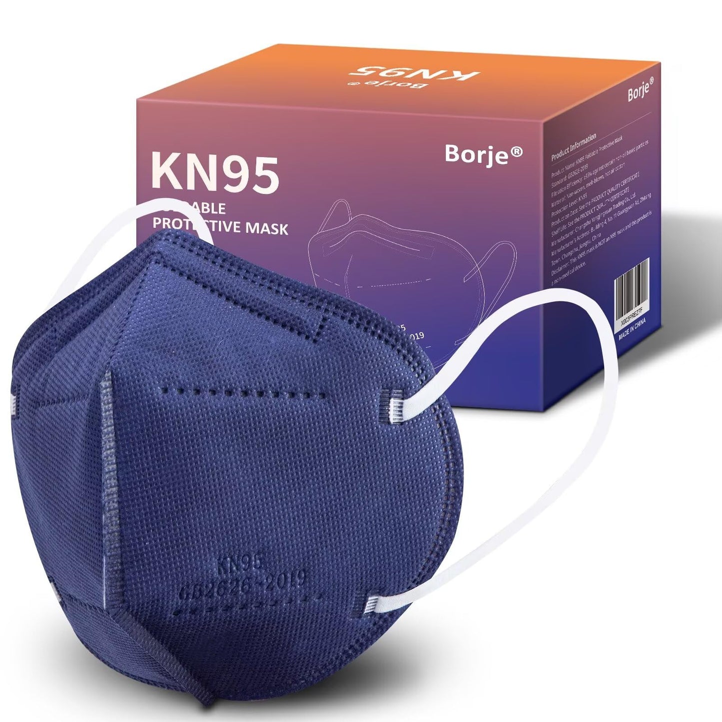 KN95 Face Masks 50 Pcs, 5-Ply Protection Navy KN95 Mask