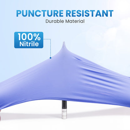 Borje® Nitrile Disposable Gloves, Iris Blue, Latex-Free, Powder-Free, Food Safe, Box of 100