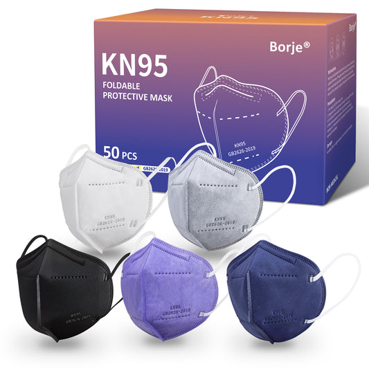 KN95 Face Masks 50 Pcs, 5-Ply Protection Multicolor KN95 Mask