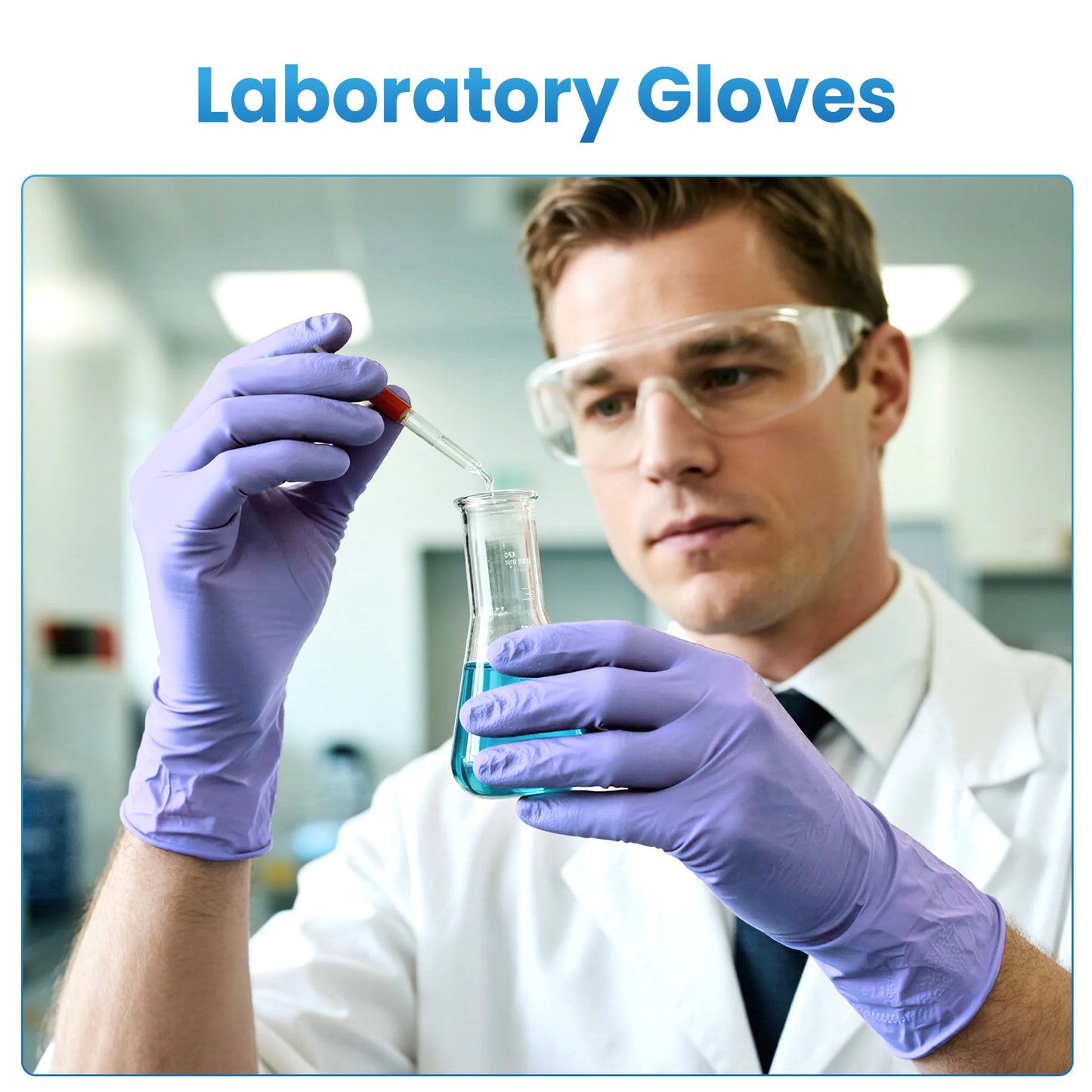 Borje® Nitrile Disposable Gloves, Iris Blue, Latex-Free, Powder-Free, Food Safe, Box of 100