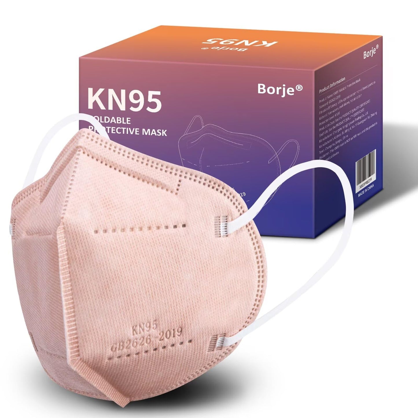 KN95 Face Masks 50 Pcs, 5-Ply Protection Dusty Rose KN95 Mask