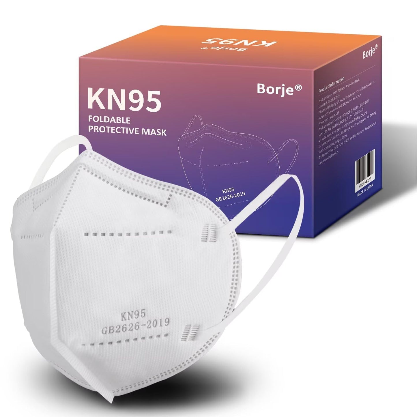 KN95 Face Masks 50 Pcs, 5-Ply Protection White KN95 Mask