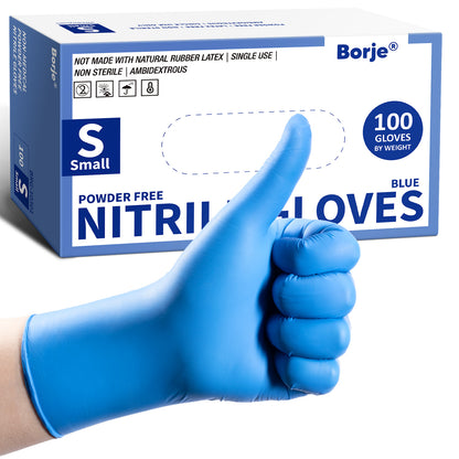 Borje® - 100 Pcs Guantes Desechables Azules Grandes